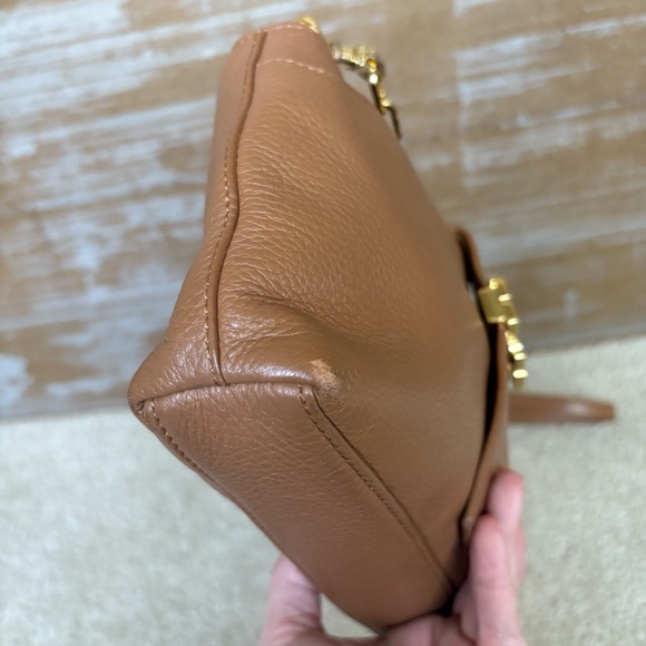 Tory Burch Meyer Leather Crossbody Bag Brown Preppy Classic Casual Gold Hardware - Picture 11 of 12